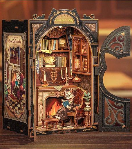 Румбокс Кабинет графа Кота Интерьерный конструктор Count Cat's Study Book Nook SD-03 (1807177)