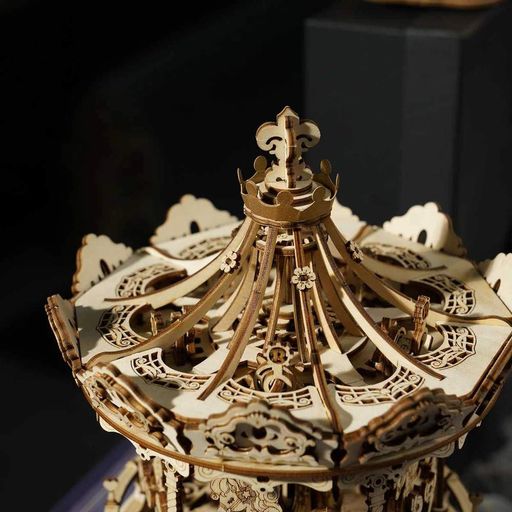 Конструктор Robotime 3D пазл деревянный модель Романтическая карусель ROKR Romantic Carousel Mechanical AMK62 (1807189)