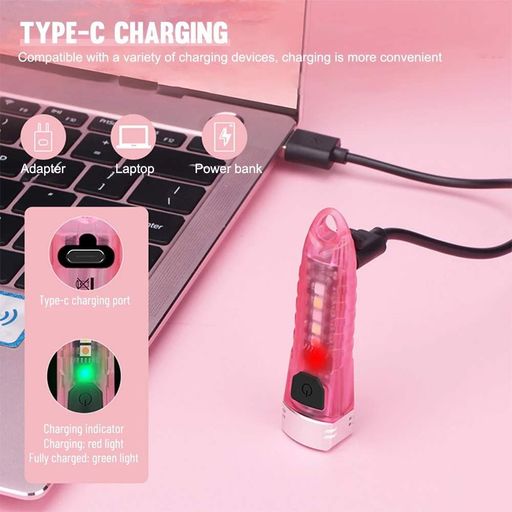 Cветодиодный фонарь-брелок BORUIT V1 Pink/Розовый (1807200)