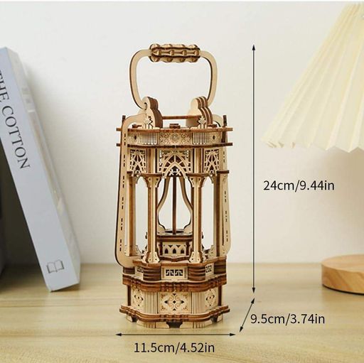 Конструктор Robotime 3D дерев'яний пазл модель Вінтажний ліхтар ROKR Vintage Lantern LG907 (1807211)
