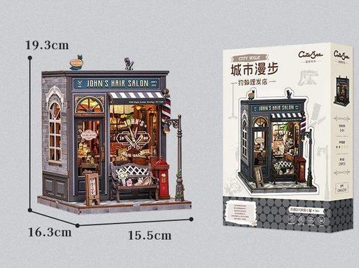 Бук Нук Парикмахерская Джона Интерьерный конструктор John’s Hair Salon DIY Book Nook Kit CWGC-215 (1807310)