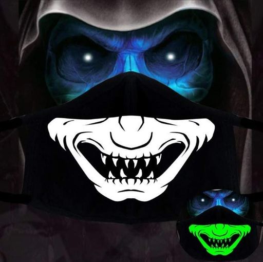 Персонализированная светящаяся маска с принтом черепа для Хэллоуина MASKS Черный №2 (1808065)