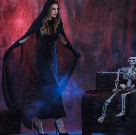 Элегантный костюм ведьмы для косплея на Halloween Elaineelaine Чёрный One Size (1808093)