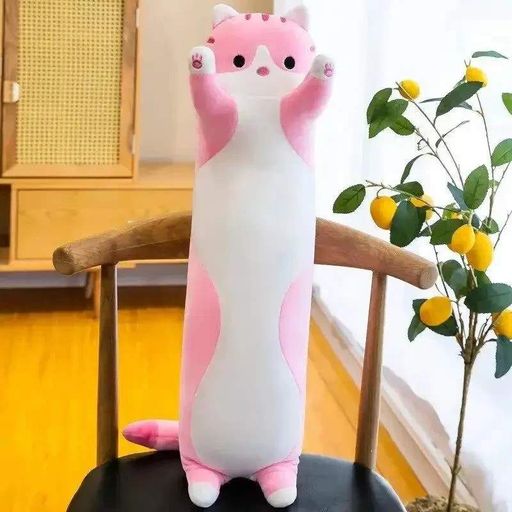Мягкая игрушка подушка Кот Батон 50 см объятия Кот антистресс, розовый (1809024)