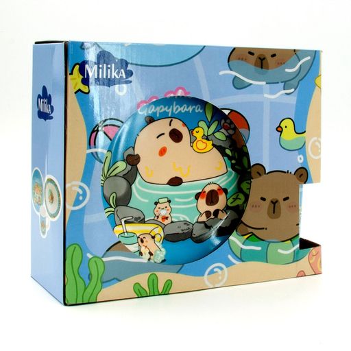 Набір для сніданку Milika Capybara (чашка, 240 мл + тарілка, 17.5 см + салатниця, 15 см) (M0690-Zibo9Capybara)