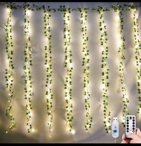 Гирлянда-штора с листьями плюща SunLamp 3×1 м 100 LED USB с пультом (1809408)