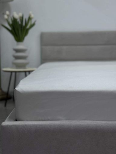 Простирадло на резинці Ecotton 140х200 см білий Сream White 24581 (1810652)