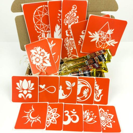 Набір хни з трафаретами для біо-тату №6 Fresh Tattoo henna-set-06 (1811233)