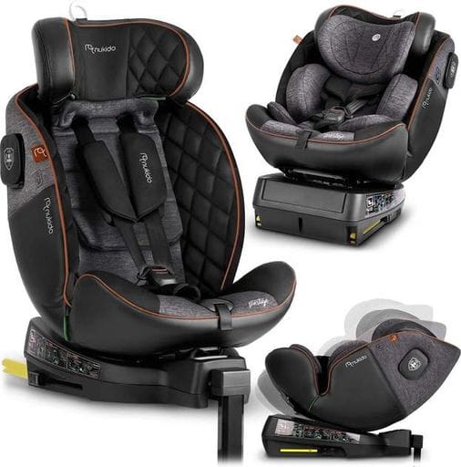 Автокрісло Nukido Prestige Line ISOFIX 0-36 кг, чорно-сіре (1811325)