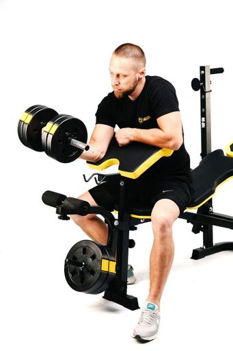Набор Besport PowerPro 68кг с прямым грифом и скамьей WB-004 (1812780)