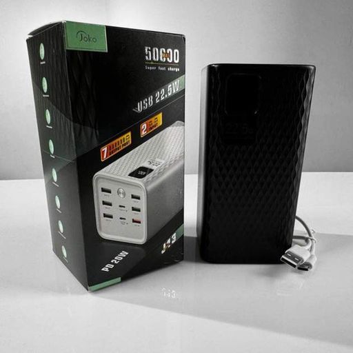 Power Bank JOCO J13 50000mAh 22.5W з цифровим LCD-дисплеєм для одночасного заряджання декількох гаджетів (47213-J13_1230) (1814799)