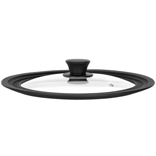 Кришка мультирозмірна Multi-Size Lid скляна з силіконовим обідком 18/20/22 см (R41271-20) Чорний (1815355)
