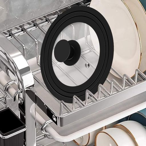 Кришка мультирозмірна Multi-Size Lid скляна з силіконовим обідком 18/20/22 см (R41271-20) Чорний (1815355)