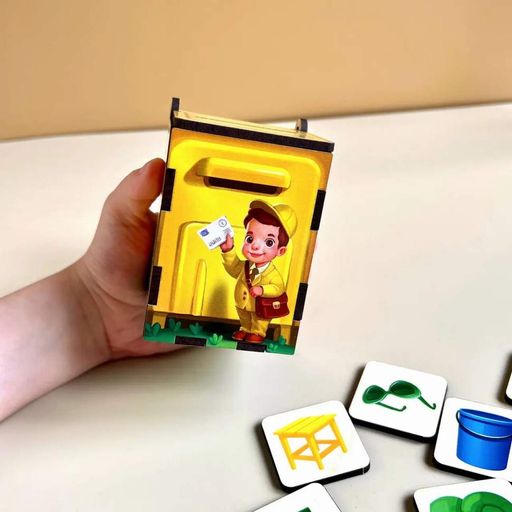Деревapos;яна настільна гра Веселий листоноша Ubumblebees сортер для дітей розвиток кольорів і моторику (597658) (1815674)