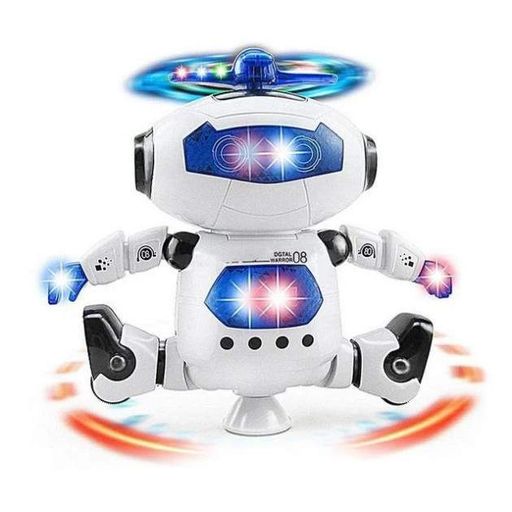 Танцующий светящийся робот интерактивная игрушка Dancing Robot STURN SPIN белый (1828962)