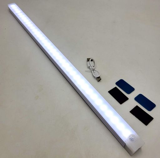 Аккумуляторная LED лампа 4W с датчиком движения и регулировкой яркости светильник с магнитами фонарь 50см универсальная подсветка UKC холодный свет (1829449)
