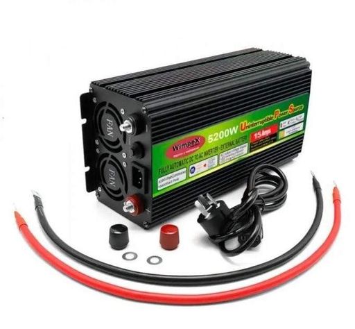 Авто инвертор 12V-220V 5200W с функцией зарядки аккумулятора 15A преобразователь напряжения и UPS WimpeX 12в-220в 5200Вт (1829541)