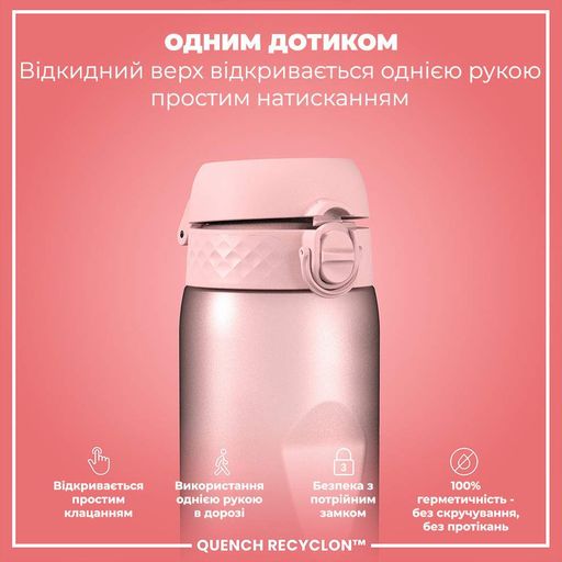 Пляшка для води ION8 1000 мл. BPA Free, Times To Drink, (ЕКО пляшка) BPA Free, Periwinkle &Rose (1830473)