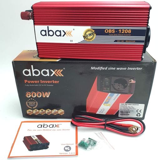 Інвертор авто перетворювач напруги чистий синус 12-220в 600W/1200W 12V на 220V USB PURE SINE WAVE Power Inverter Abax OBS-1206 (1830477)