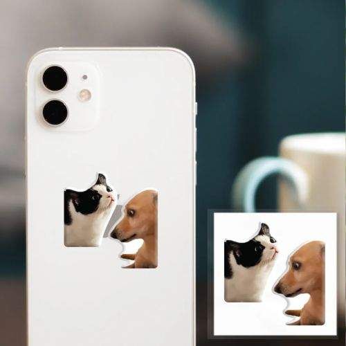 Tattooshka 3D стикер Мем: Пес и кот (цена за 1 шт) (238071) (1839954)