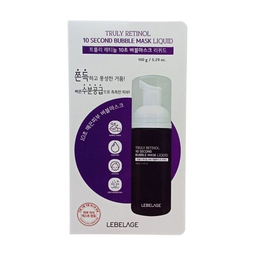 Пенистая маска для лица Lebelage Truly Retinol 10 Second Bubble Mask Liquid, 150 г