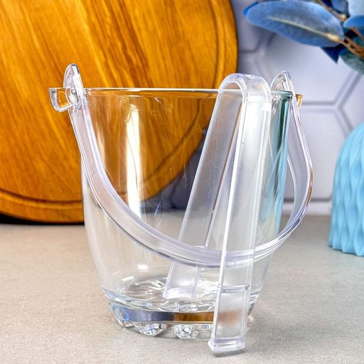 Стеклянное ведро со щипцами для льда 800 мл Ice (1844707)