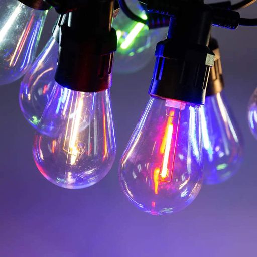 Гирлянда уличная в стиле ретро светодиодная мультиколор S14 на 10 LED ламп длиной 5 метров S14ML (1845566)
