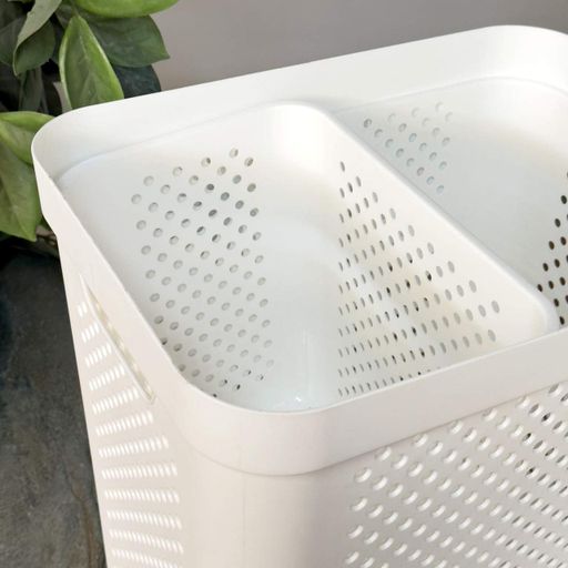Корзина для белья с органайзером 35 л белая Алеана Simple (1846832)
