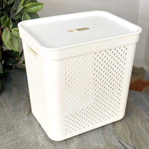 Корзина для белья с органайзером 35 л белая Алеана Simple (1846832)
