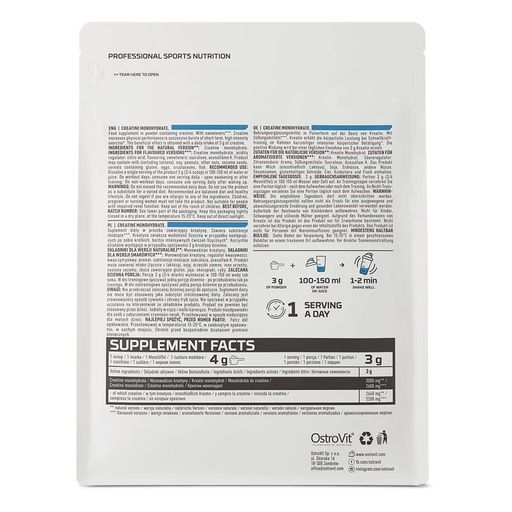 Креатин Creatine Monohydrate, 300 грамм Лимон OstroVit CL0079216 (1850688)