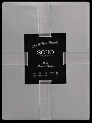 Комплект постельного белья Полуторный Duet 150х200 см Ivory/Grey SOHO CL0176158 (1854296)