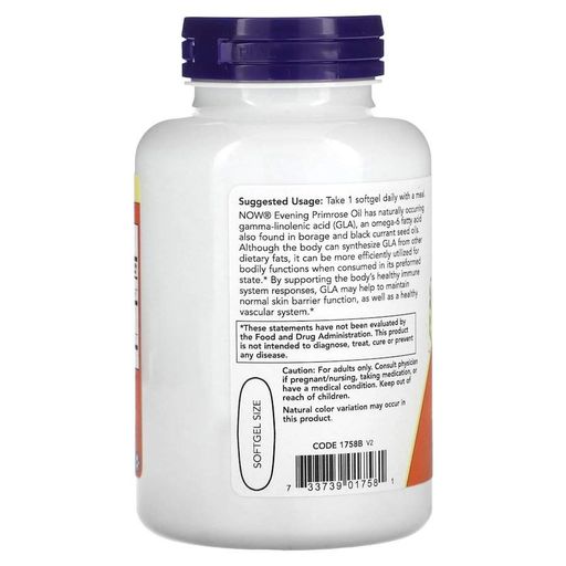 Жирні кислоти Evening Primrose Oil 1000 mg, 90 вегакапсул NOW CL0076103 (1854847)