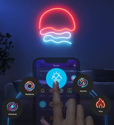 Лента светодиодная умная H61D3 Neon Rope Light 2, 3м, RGBIC, WI-FI/Bluetooth, белый Govee CL0165851 (1855385)