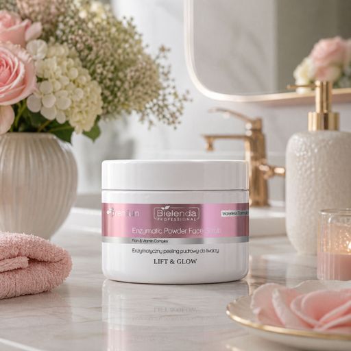 Ензимна пудра-пілінг для обличчя Bielenda Professional Lift & Glow Enzymatic Powder Face Scrub, 100 г