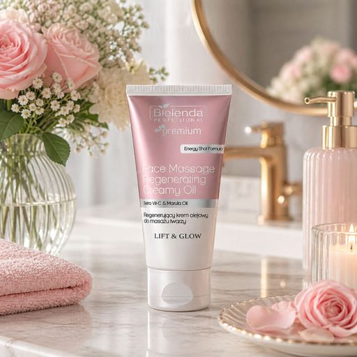 Регенерирующее крем-масло для массажа лица Bielenda Professional Lift & Glow Face Massage Regenerating Creamy Oil, 175 мл
