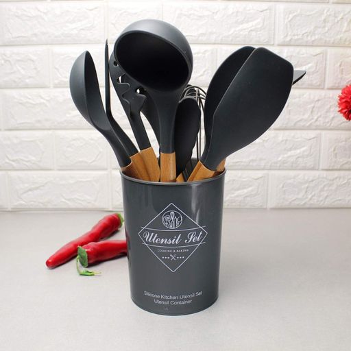 Набір кухонного приладдя 12 предметів графітового кольору Kitchen Set (1860042)