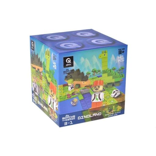 Конструктор qbee "Block&Steps: Земля динозаврів" 41 деталей блочний QB300-101 (1862965)