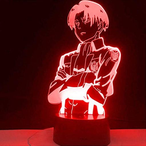 Настільний світильник-нічник Леві Аккерман Атака на Титанів настільна 3D Лампа 16 Квітів USB - Attack on Titan (12506) (1864682)