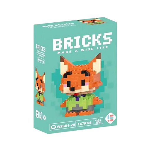 Конструктор фигурка Пиксели BRICKS лис Ник Уайлд Зверополис Nick Wilde Zootopia (1869406)