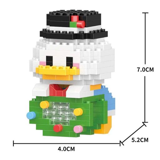 Конструктор фигурка Пиксели BRICKS Дональд Дак Donald Duck снеговик подвесная (1869413)