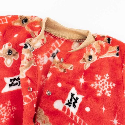 Новорічний теплий чоловічок для новонароджених Christmas Fawn зріст 68 см (3 - 6 місяців) Malena Червоний з принтом (1870849)