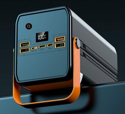 Портативный повербанк Power Bank Fast Charge 80000 mAh со встроенными кабелями Черный (1877981)