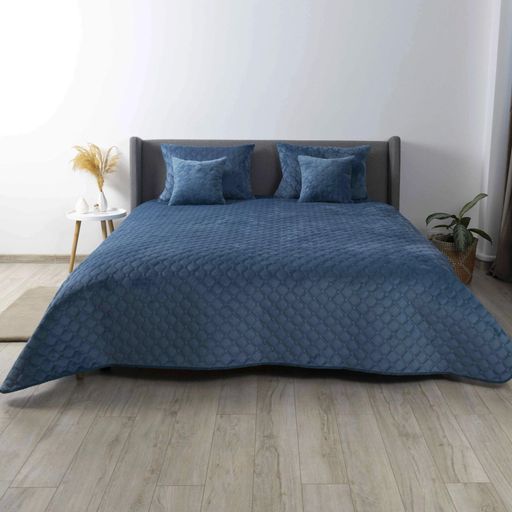 Покривало ТЕП "VELOUR" Cиній/Ромб круглий, 150x210 (1880458)