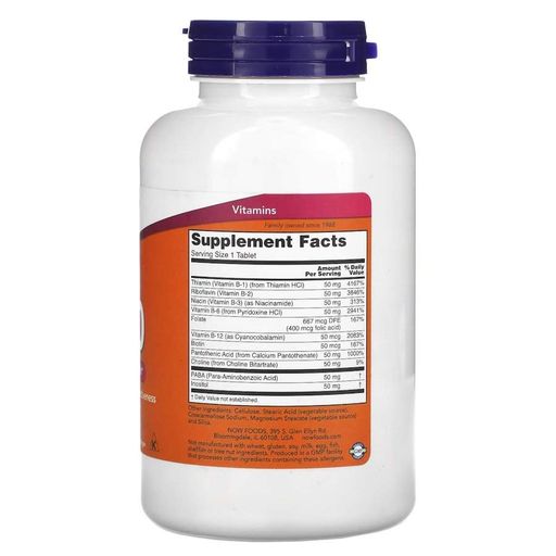 Витамины и минералы Vitamin B-50, 250 таблеток NOW CL0080229 (1887341)