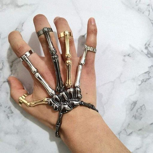 Аксессуар для Хэллоуина Браслет на запястье Скелетон Gold/Silver/Black 17*6 см LVNENED (1887360)