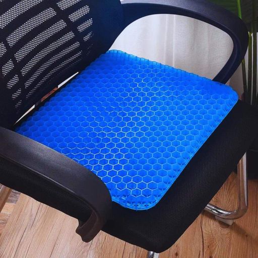 Гелевая ортопедическая подушка для сидения с чехлом 38х32х2,4см Blue (1890341)