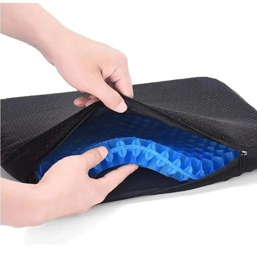Гелевая ортопедическая подушка для сидения с чехлом 38х32х2,4см Blue (1890341)
