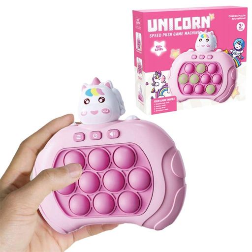 Електронна приставка консоль Quick Push Game приставка гри Pop It Антистрес-тек струм іграшка Unicorn (1890416)