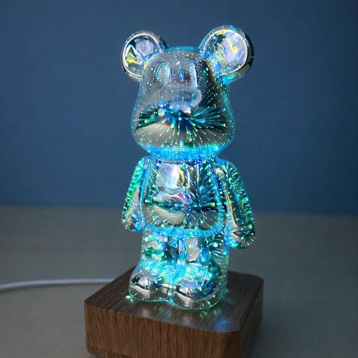 Світлодіодний нічник Ведмідь 3D феєрверк RGB USB, декоративна лампа зі зміною кольору, дитячий нічник LED (1890937)