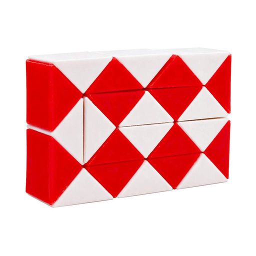 Головоломка Змейка Рубика IGR67(Red) маленькая 3,5x5,5 см, двухцветная Bambi (1 см) (1891069)